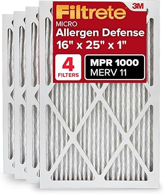 Filtrete 16x25x1 Air Filter, MERV 11, MPR 1000, Allergens & Pet Dander, 3-Month