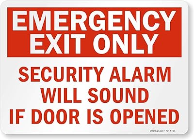 SmartSign Emergency Exit Only – Security Alarm Will Sound If Door Is Opened Sign