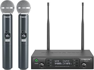 Wireless Microphone System, Dual Wireless Mics, 2x100 UHF (PTU-71-2H)