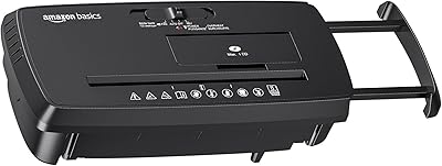 Amazon Basics 8-Sheet Strip Cut Portable Paper, CD, and Credit Card Shredder