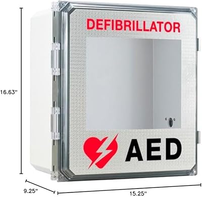 Alarmed Outdoor AED Cabinet – Fits All Defibrillators, Schools, Churches