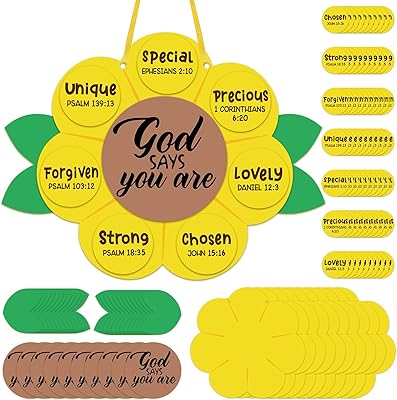 24 Set God Says You Are Sunflower Craft Kit for Sunday School VBS Religious