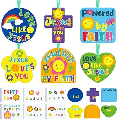 36 Set Christian Crafts for Kids Religious Sunday School Craft DIY Jesus Loves You